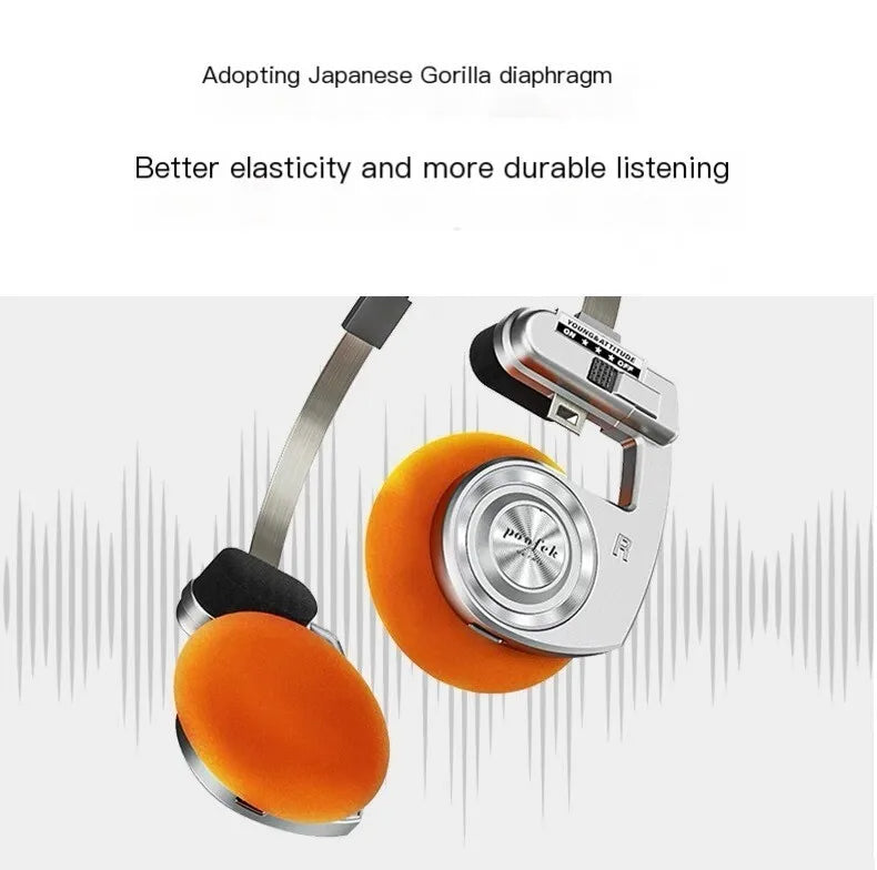 Original Bluetooth5.3 Wireless Headphones Sports Earbuds Retro Foldable Headset Stereo Gaming Noise Reduction Fashion