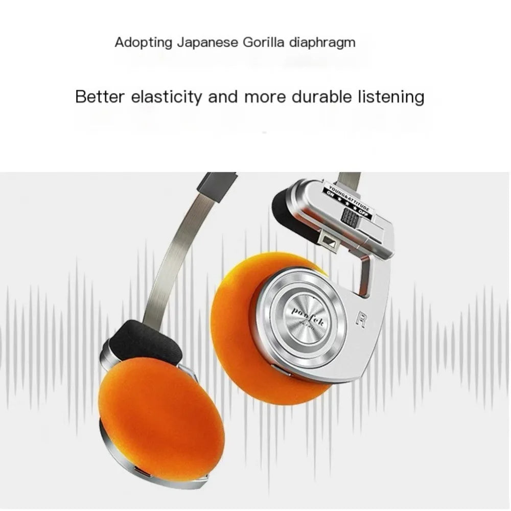Original Bluetooth5.3 Wireless Headphones Sports Earbuds Retro Foldable Headset Stereo Gaming Noise Reduction Fashion