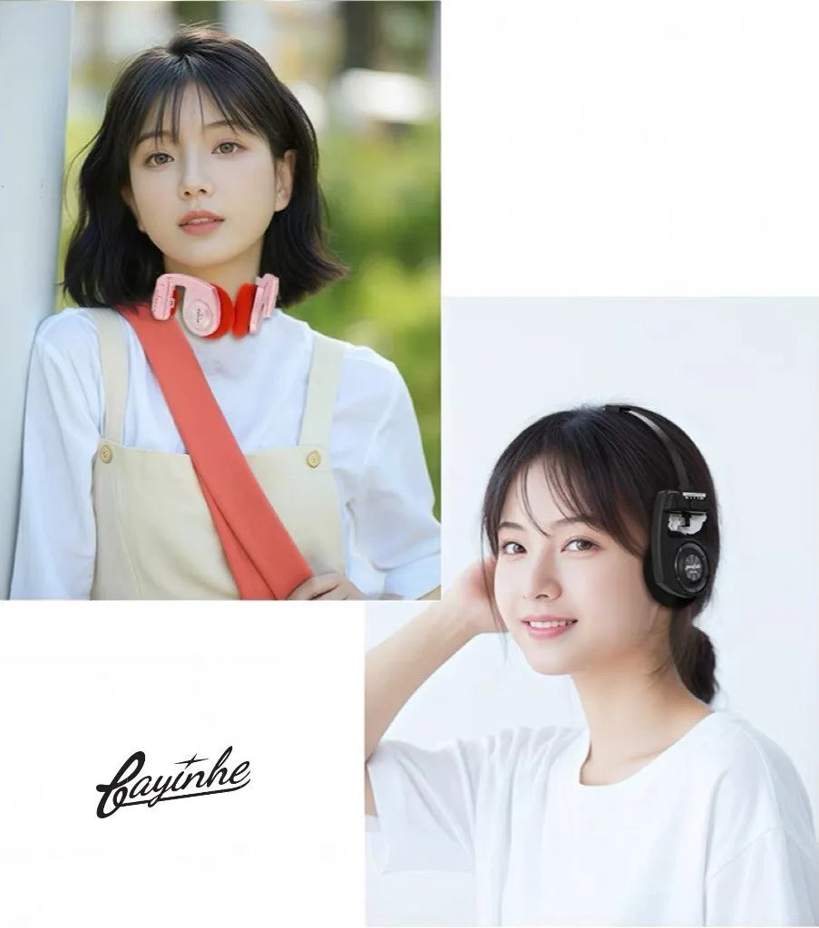 Original Bluetooth5.3 Wireless Headphones Sports Earbuds Retro Foldable Headset Stereo Gaming Noise Reduction Fashion