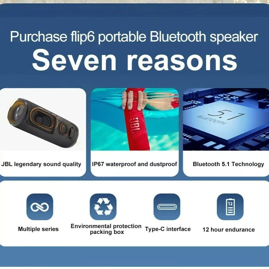 J.B.L flip6 Portable Bluetooth Speaker powerful deep bass