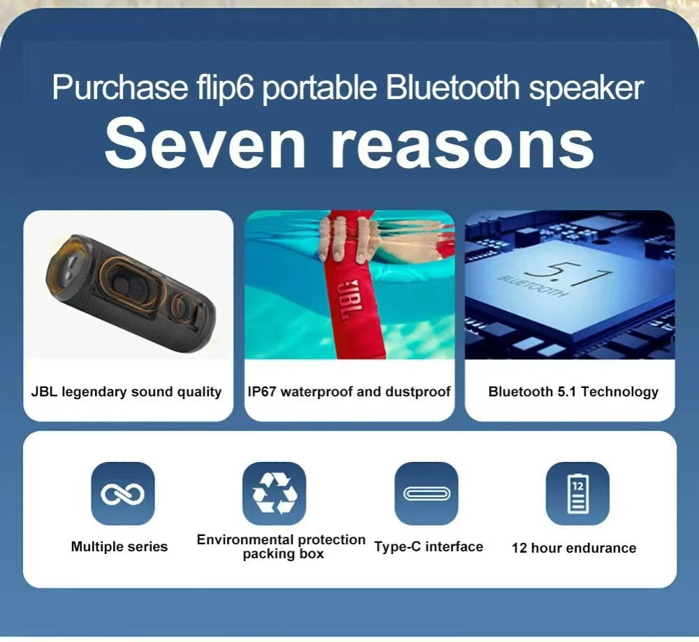 J.B.L flip6 Portable Bluetooth Speaker powerful deep bass