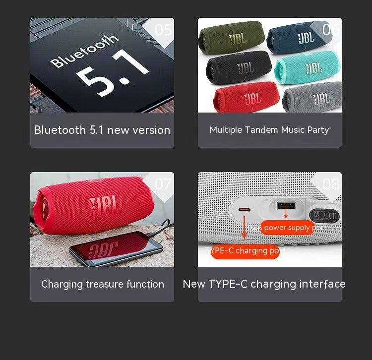 J.B.L CHARGE5 Portable Waterproof (IP67) Bluetooth Speaker