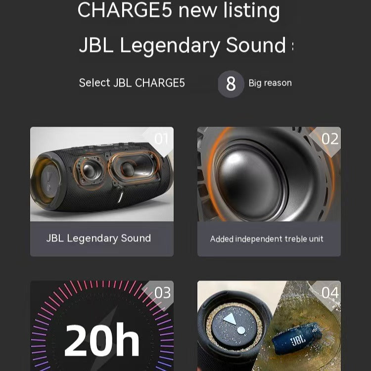 J.B.L CHARGE5 Portable Waterproof (IP67) Bluetooth Speaker