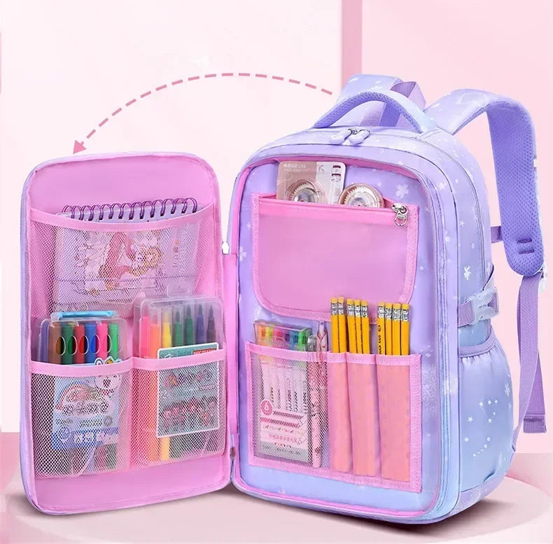 Primary Bow Knot Schoolbag With Rabbit Pendant For Girls Orthopaedics Kids Backpack Waterproof School bag