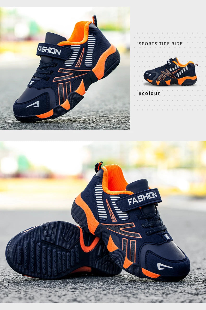 Children Boys & Girls Shoes School Sports Fashion Leather For Kids Tennis Casual Sneakers Children's Boy Running 7-12 Years Walking Shoe