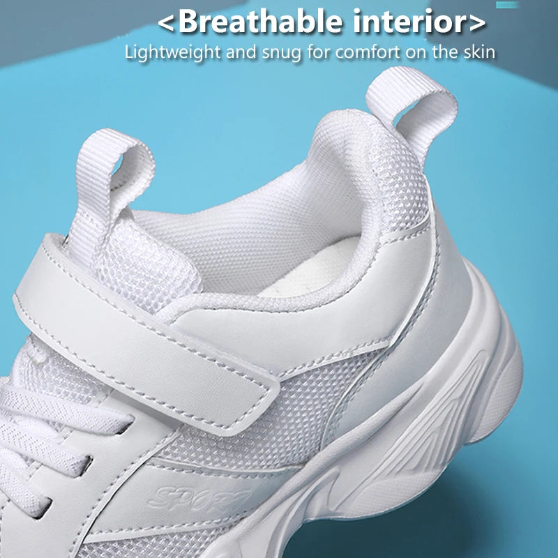 Children's Fashion Sports Shoes Breathable Student Black School Walking Shoes Anti-skid Boys& Girls Casual Running Sneaker