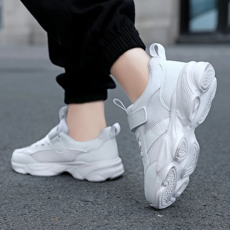 Children's Fashion Sports Shoes Breathable Student Black School Walking Shoes Anti-skid Boys& Girls Casual Running Sneaker