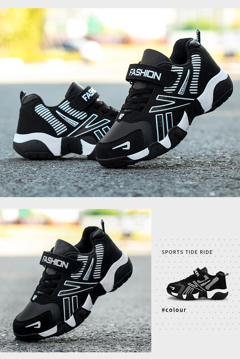 Children Boys & Girls Shoes School Sports Fashion Leather For Kids Tennis Casual Sneakers Children's Boy Running 7-12 Years Walking Shoe