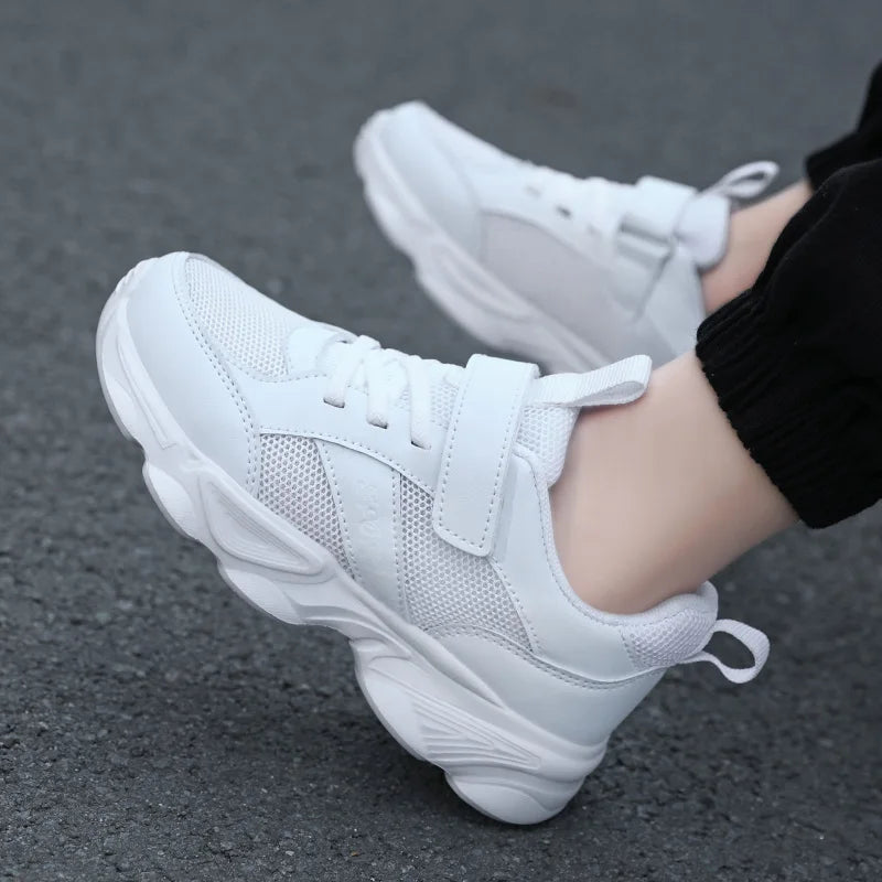 Children's Fashion Sports Shoes Breathable Student Black School Walking Shoes Anti-skid Boys& Girls Casual Running Sneaker