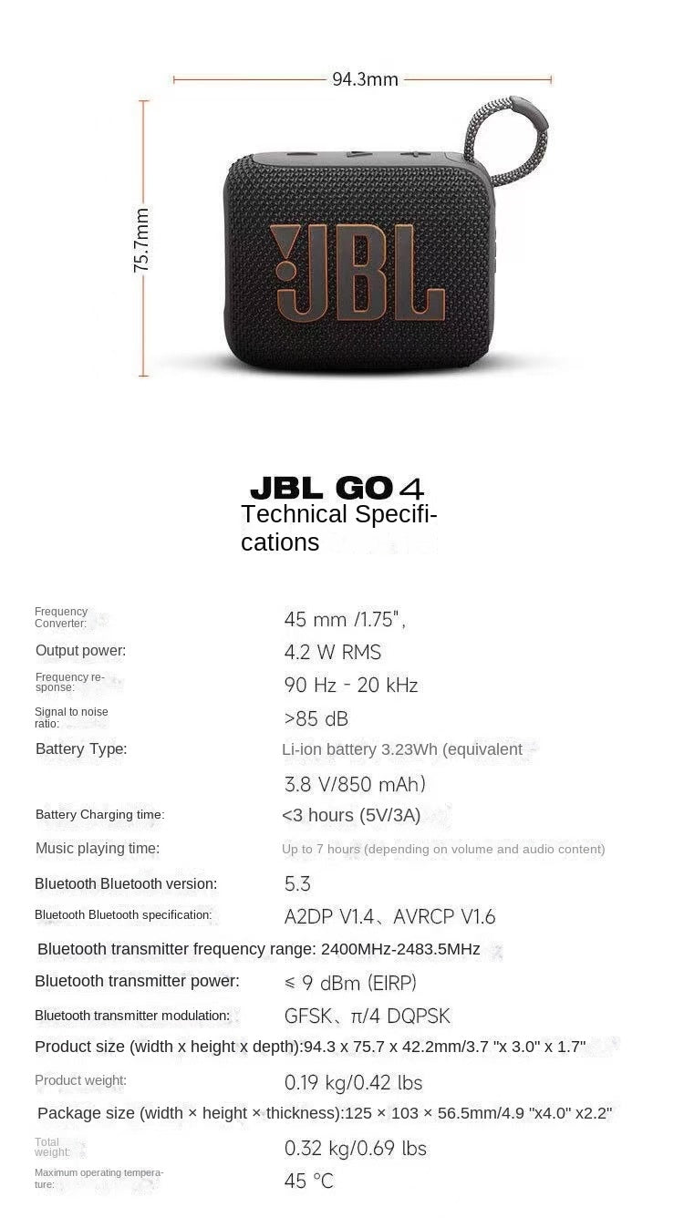 J.B.L GO4 Waterproof Dustproof Portable Bluetooth Speaker