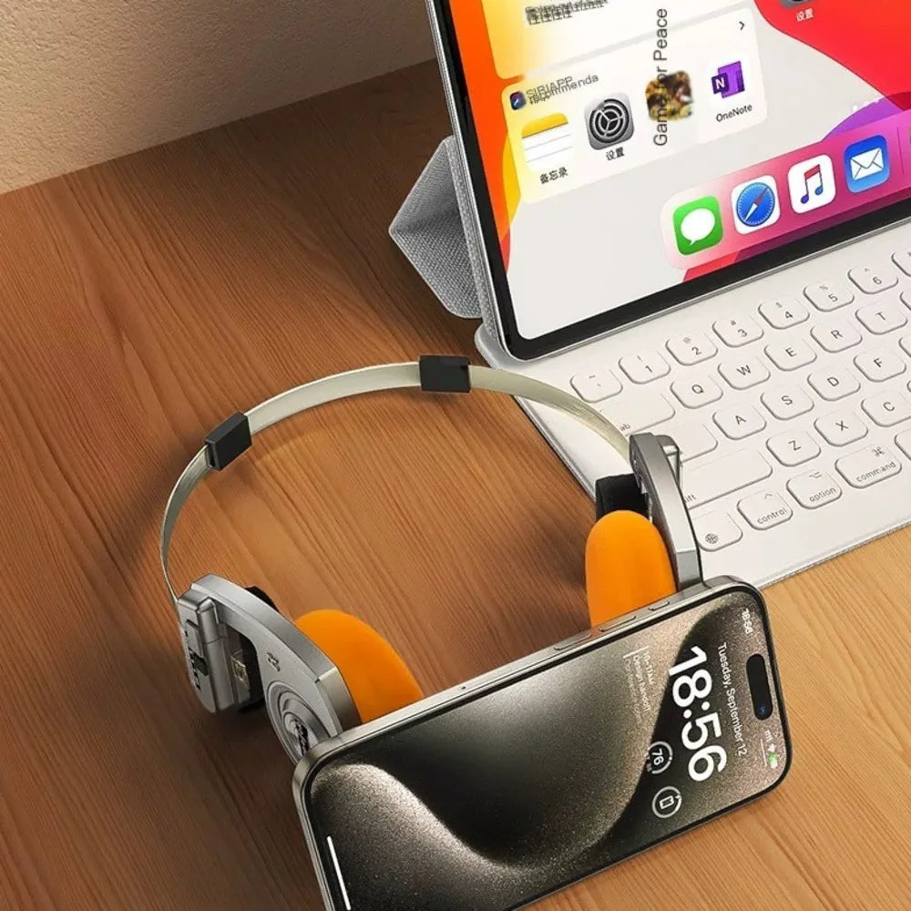 Original Bluetooth5.3 Wireless Headphones Sports Earbuds Retro Foldable Headset Stereo Gaming Noise Reduction Fashion
