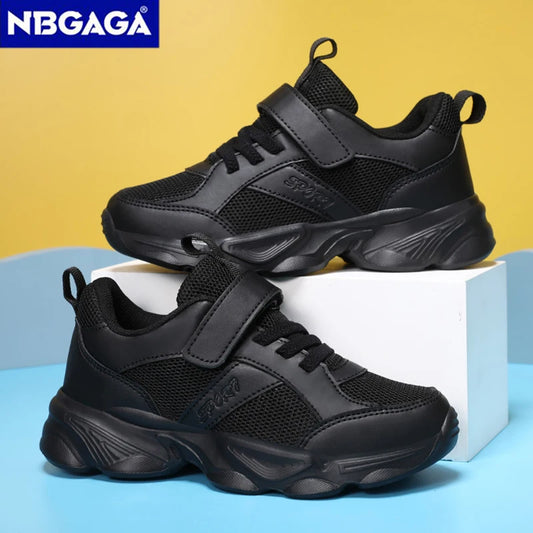 Children's Fashion Sports Shoes Breathable Student Black School Walking Shoes Anti-skid Boys& Girls Casual Running Sneaker