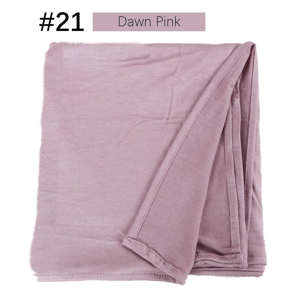 Muslim Women Jersey Hijab Scarf Stretchy Modal Cotton Hijabs Plain Soft Turban Head Wraps Islamic Africa Headscarf Scarves170*60