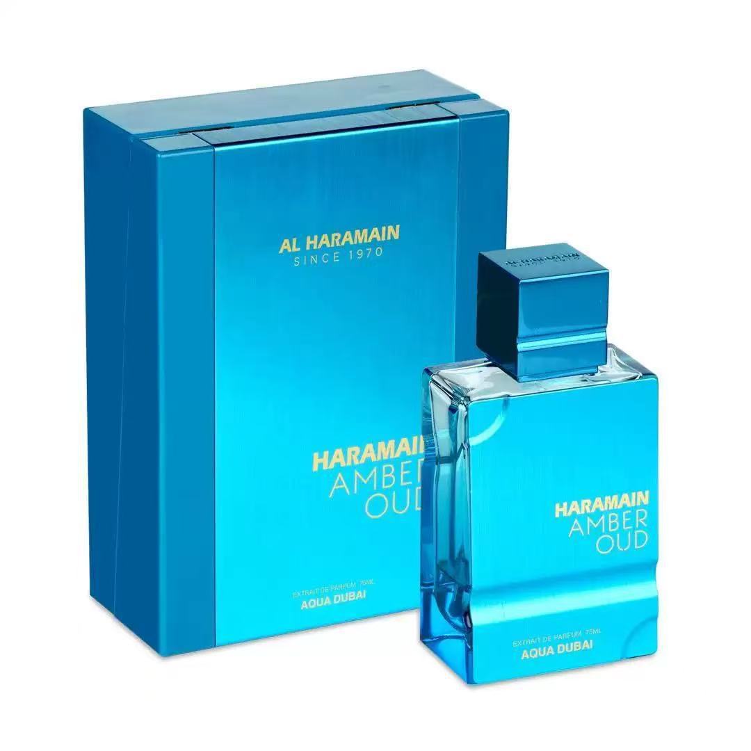 Arabian Al Haramain Amber Oud Aqua Dubai Spray 60ml Exotic Fragrance with Bergamo Fruits Amber & Musk Long-Lasting