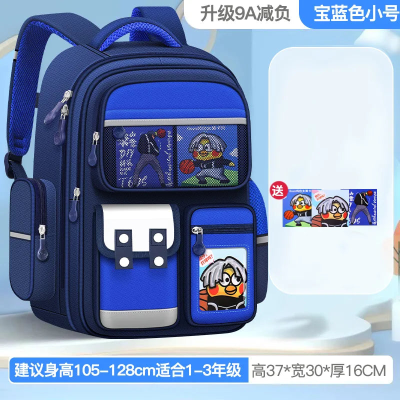 New Schoolbag Girls & Boy Primary School Students Large Capacity Backpack Female Boys Spine Protection Shoulder Bag