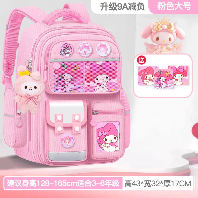 New Schoolbag Girls & Boy Primary School Students Large Capacity Backpack Female Boys Spine Protection Shoulder Bag