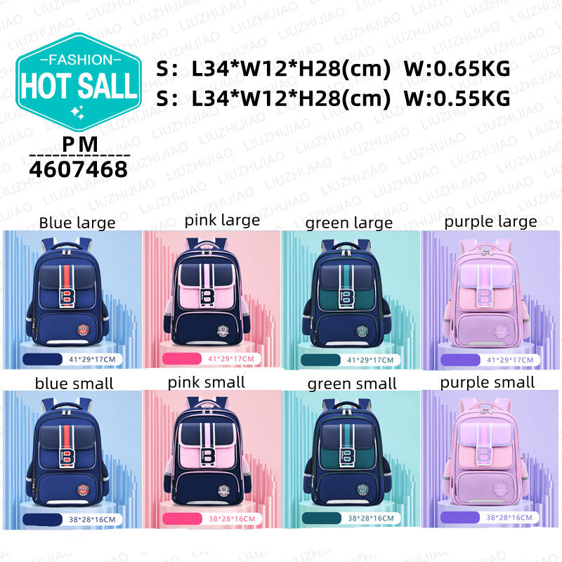 2023 New Spine Protection And Burden Reduction Primary School Students To Grade 6 Children Boys Lightweight Schoolbag Large Capacity Female