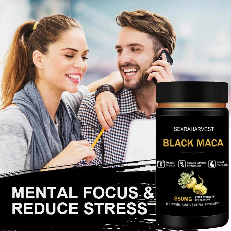 Powerful Black Maca Booster for Men and Women,Maca Pill Supplements for Health, Energy, Endurance, Muscle Mass,Maca Root Capsule