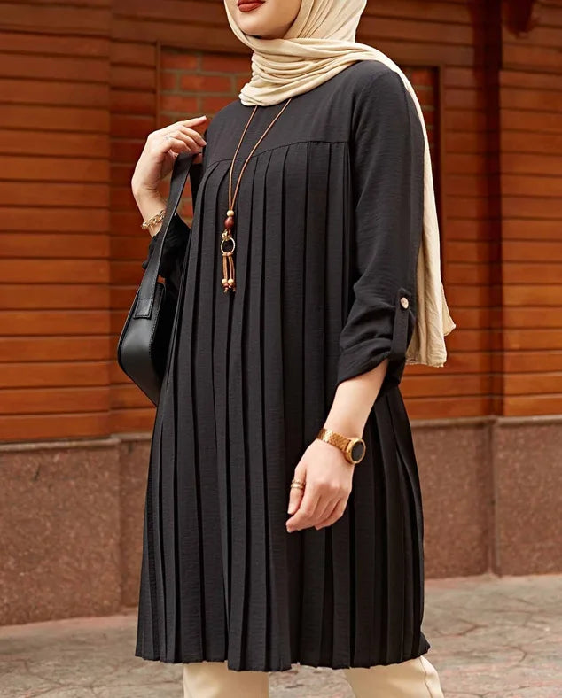 New 2025 Muslim Women's Blouse Shirt Adjustable Sleeve Women Fashion Top Islamism Blouses for Muslim Women Solid Oversized 5XL