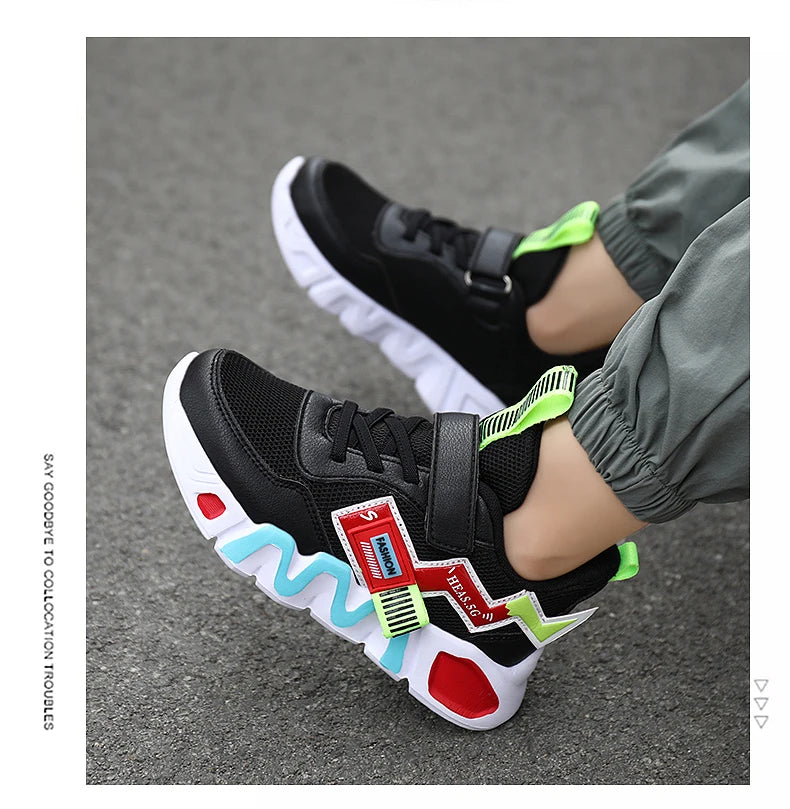 Cartoon Kids Shoes for Boys Mesh Sneakers Children Casual Sport Little Boy Running Tenis Yellow School Student Shoes 2023