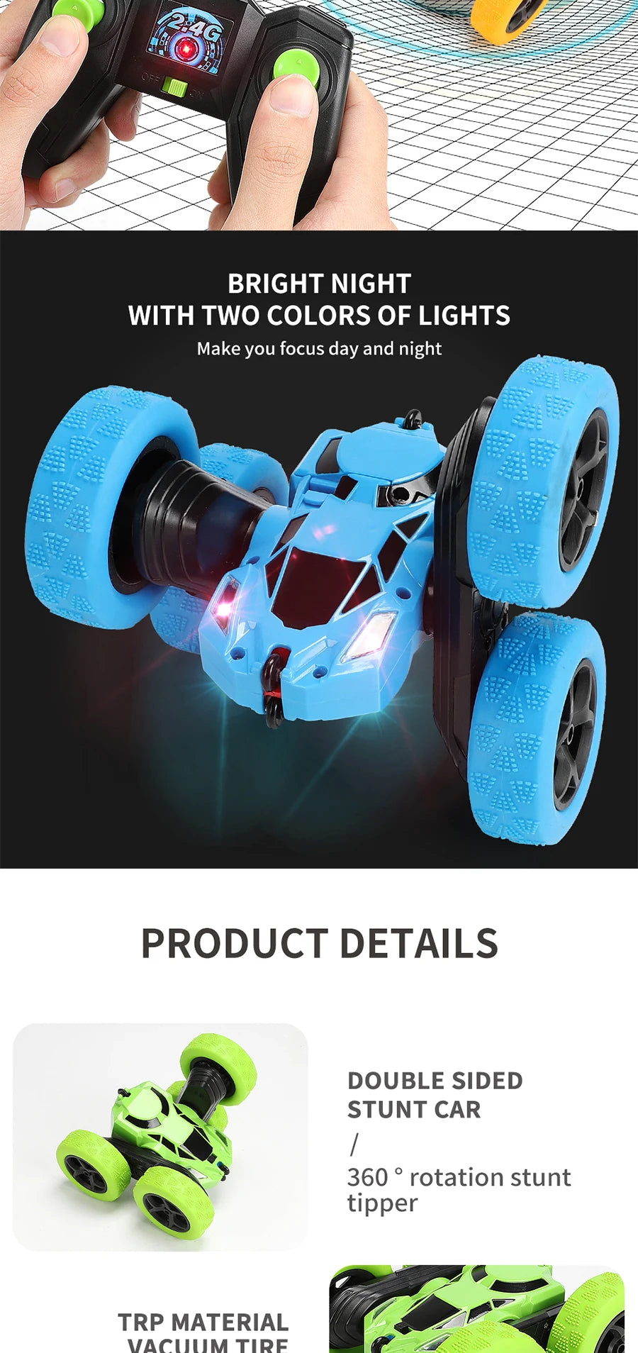 RC Stunt Car Children Double Sided Flip 2.4Ghz Remote Control Car 360 Degree Rotation Off Road Kids Rc Drift Car Toys Gifts Boys