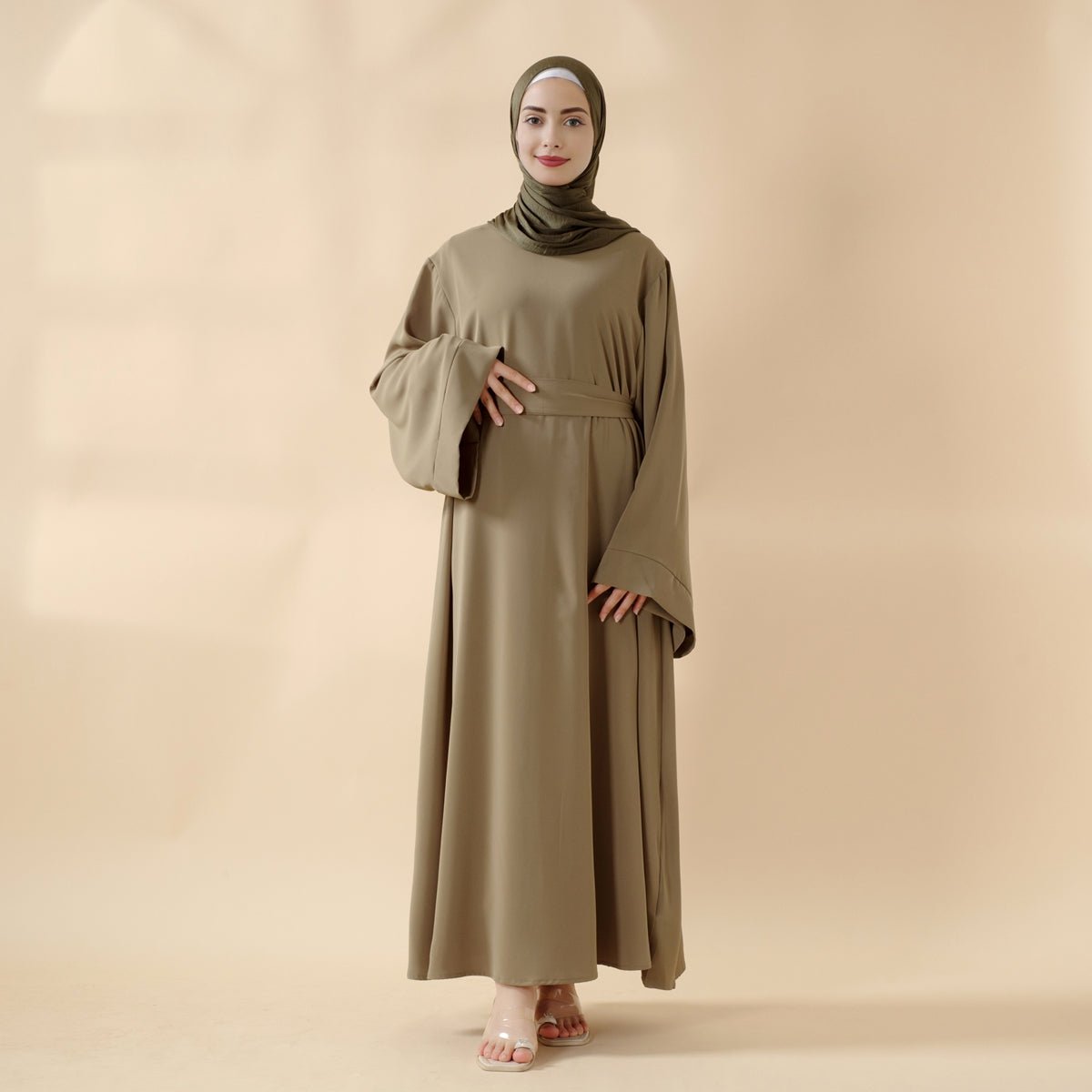Elegant Solid Color Abaya For Muslimahs (MA036)