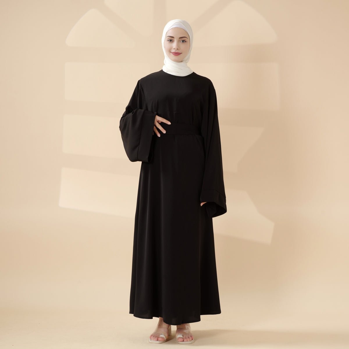 Elegant Solid Color Abaya For Muslimahs (MA036)